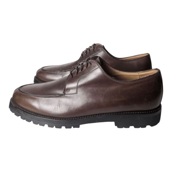 LENDVAY & SCHWARCZ Brown Leather Plain Toe Oxford Size 10 - Picture 3 of 9